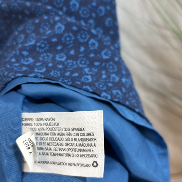 The Nines By Hatch Blue Floral Midi Dress Size XXL - Picture 7 of 9